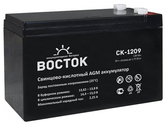 Аккумулятор 12V/9Ah (Восток СК-1209)